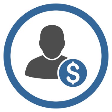 İşadamı yuvarlak vektör simgesi