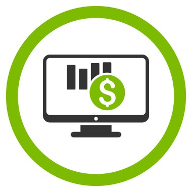 Satış grafiği yuvarlak vektör simge izleme