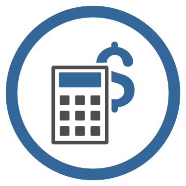 İş hesap makinesi yuvarlak vektör simgesi