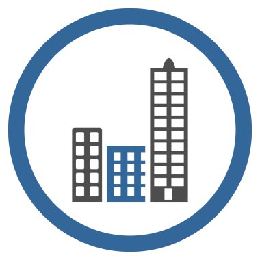 Şehir yuvarlak vektör simgesi