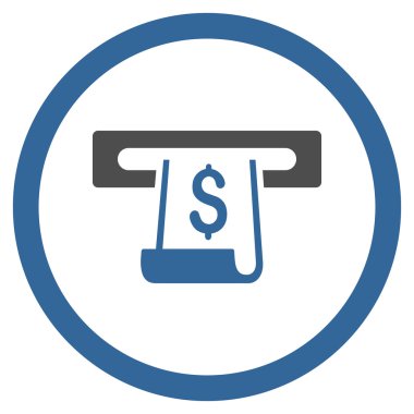 Kağıt giriş yuvası yuvarlak vektör simgesi