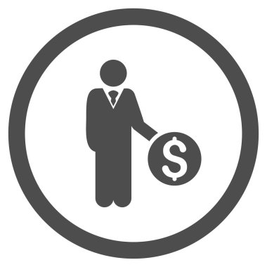 Bankacı yuvarlak vektör simgesi