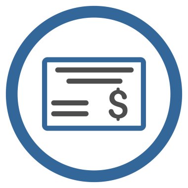 Doları Çek yuvarlak vektör simgesi