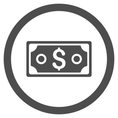 Doları banknot yuvarlak vektör simgesi