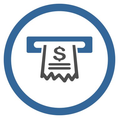 Kağıt giriş makine yuvarlak vektör simgesi