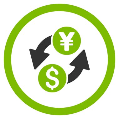 Dolar Yen Döviz vektör simge yuvarlak