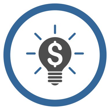 İş fikri ampul yuvarlak vektör simgesi