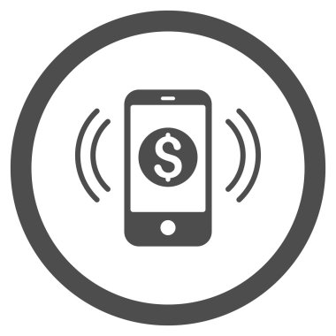 Ödeme telefon yüzük yuvarlak vektör simgesi