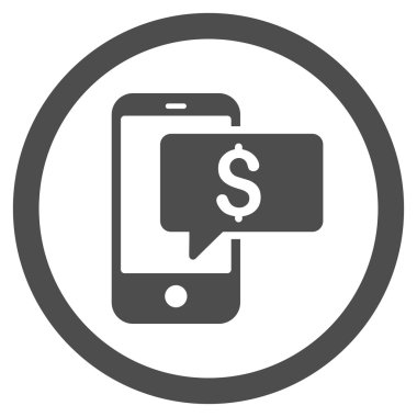Para telefon Sms vektör simge yuvarlak