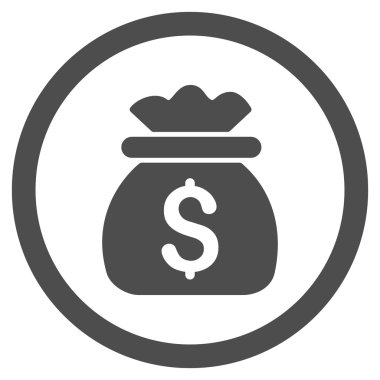 Para çantası yuvarlak vektör simgesi