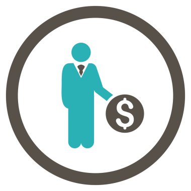 Bankacı yuvarlak vektör simgesi