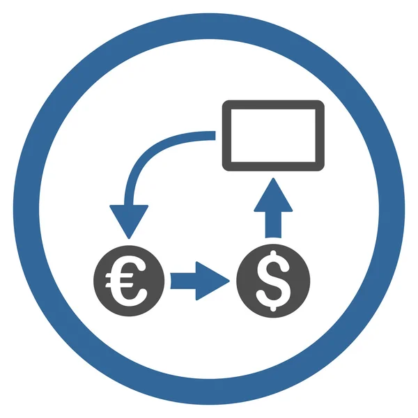 Cashflow Euro Exchange Rounded Vector Icon — Stock Vector