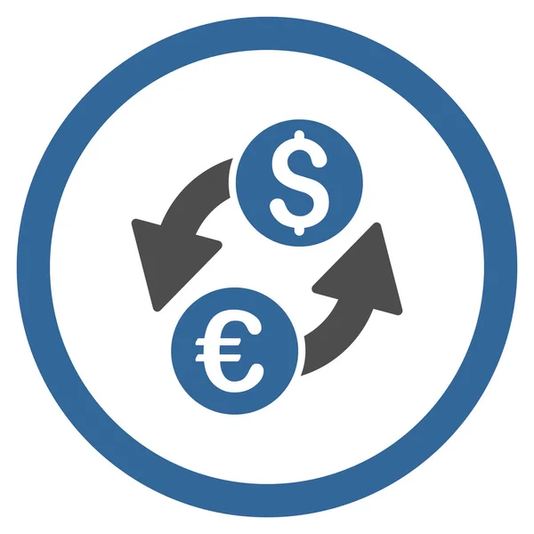 Euro dólar câmbio arredondado vetor ícone — Vetor de Stock