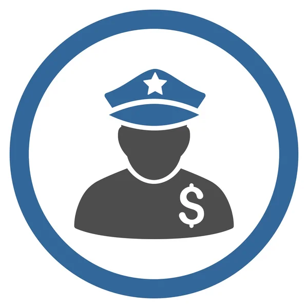 Icône vectorielle arrondie de policier financier — Image vectorielle