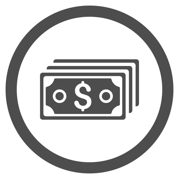 Dollar biljetten afgeronde Vector Icon — Stockvector