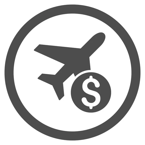 Precio del avión redondeado Vector Icon — Vector de stock