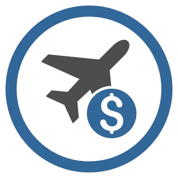 Precio del avión redondeado Vector Icon — Vector de stock