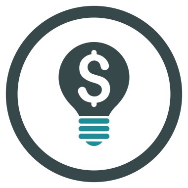 İş Patent ampul yuvarlak vektör simgesi