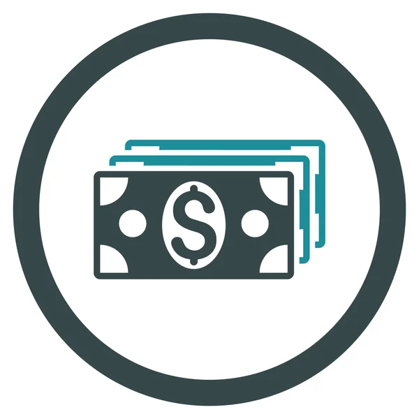 Dollar biljetten afgeronde Vector Icon — Stockvector