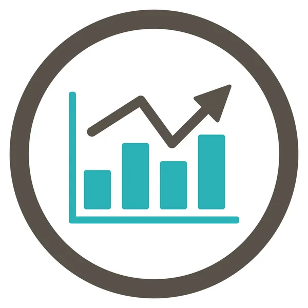 Icona vettoriale arrotondata tendenza grafico a barre — Vettoriale Stock