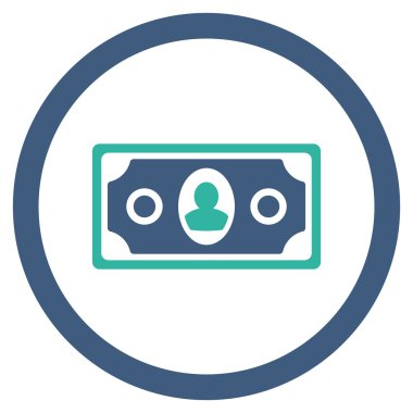 Banknot yuvarlak vektör simgesi