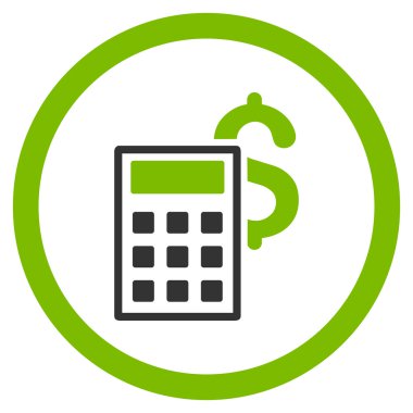 İş hesap makinesi yuvarlak vektör simgesi