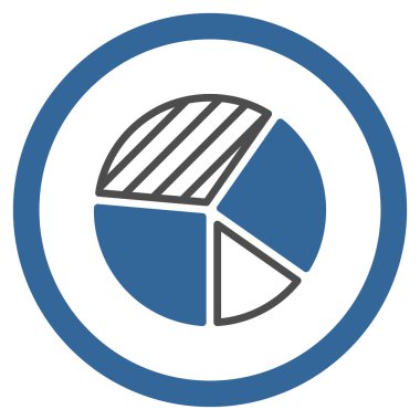 Pasta grafiği yuvarlak vektör simgesi