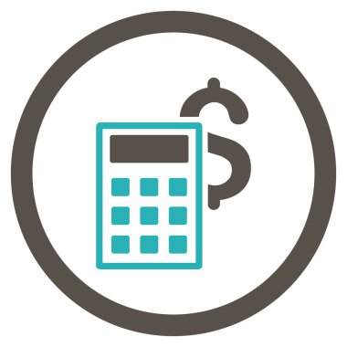 İş hesap makinesi yuvarlak vektör simgesi