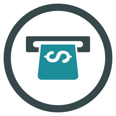 ATM yuvarlak vektör simgesi
