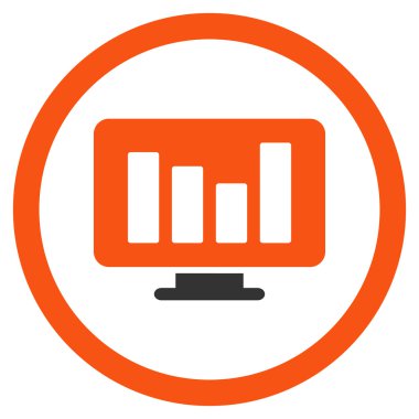 Çubuk yuvarlak vektör simge izleme grafiği