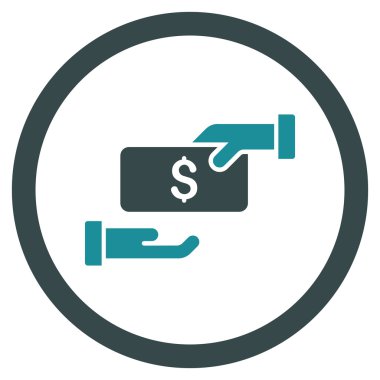 Rüşvet yuvarlak vektör simgesi