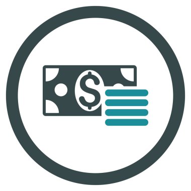 Doları nakit yuvarlak vektör simgesi