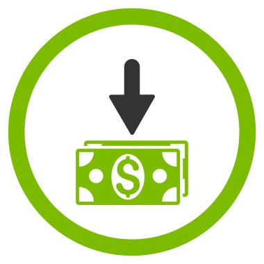 Doları banknot yuvarlak vektör simge olsun