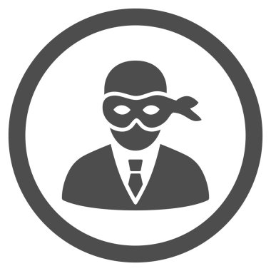 Maskeli hırsız yuvarlak vektör simgesi