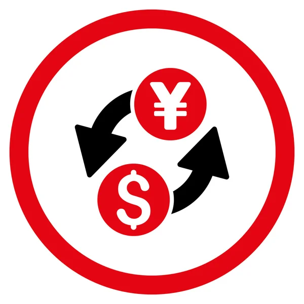 Yen dollarkursen rundade vektor symbol — Stock vektor