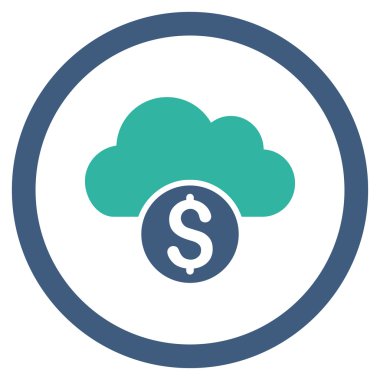 Yuvarlak vektör simge bankacılık bulut