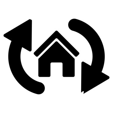 Update House düz vektör simgesi