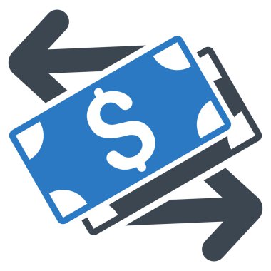 Doları banknot Exchange düz vektör simgesi
