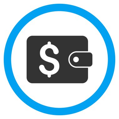 Çanta düz yuvarlak vektör simgesi