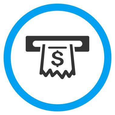 Kağıt giriş Terminal düz yuvarlak vektör simgesi