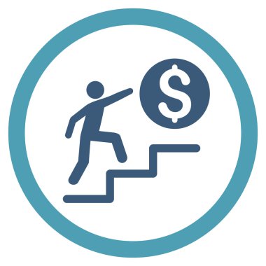 İş adımları düz yuvarlak vektör simgesi