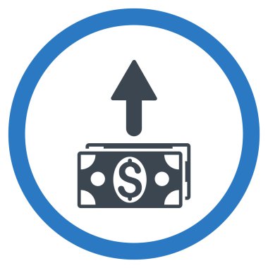 Vektör simge banknotlar düz yuvarlak göndermek