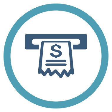 Kasiyer alış irsaliyesi düz yuvarlak vektör simgesi