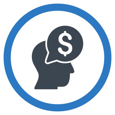 İş adamı düşünüyorum düz yuvarlak vektör simgesi