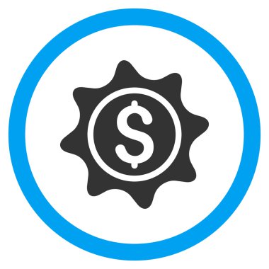 Para etiket düz yuvarlak vektör simgesi