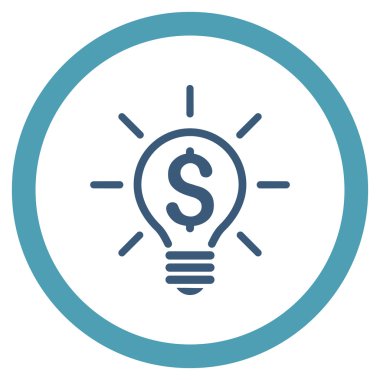 Elektrik ışık fiyat düz yuvarlak vektör simgesi