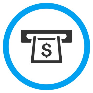 Fişleri Paraya Çevirme yuvası düz yuvarlak vektör simgesi