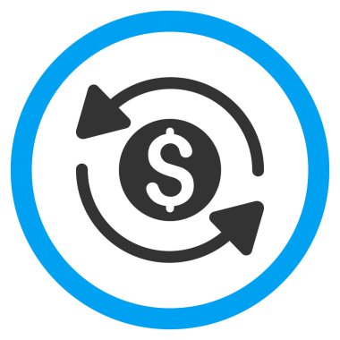 Para ciro düz yuvarlak vektör simgesi