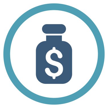 İş çare düz yuvarlak vektör simgesi