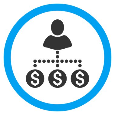 Kullanıcı ödeme düz yuvarlak vektör simgesi